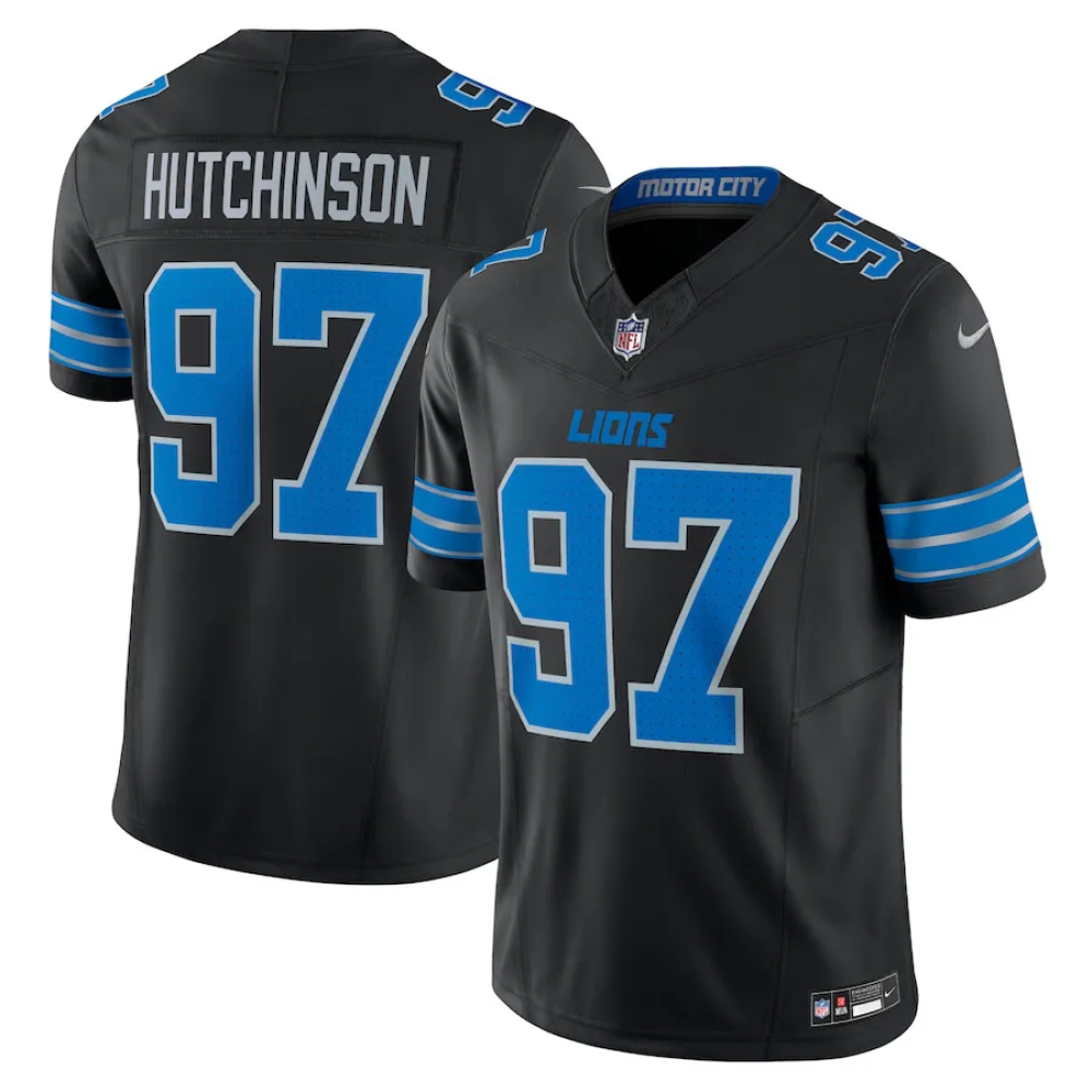 Camisa FUSE Limited Detroit Lions Preta - Aidan Hutchinson #97