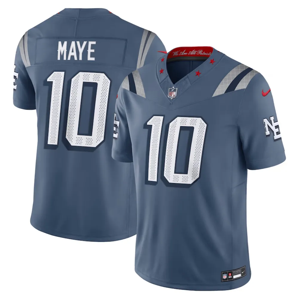 Camisa FUSE Limited New England Patriots Rivalries Azul Acinzentado - Drake Maye #10