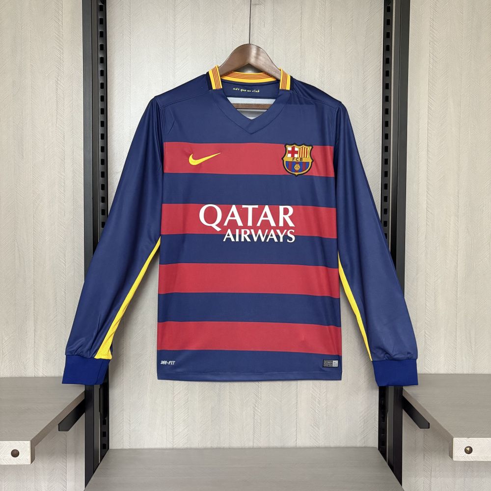 Camisa Retrô Manga Longa Barcelona I - Nike 15/16