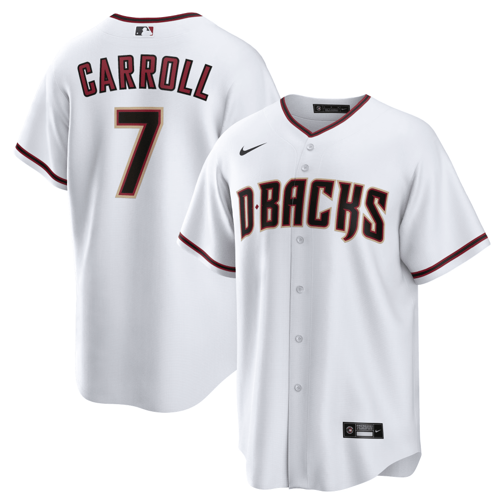 Camisa MLB Torcedor Arizona Diamondbacks Branca - Corbin Carroll #7