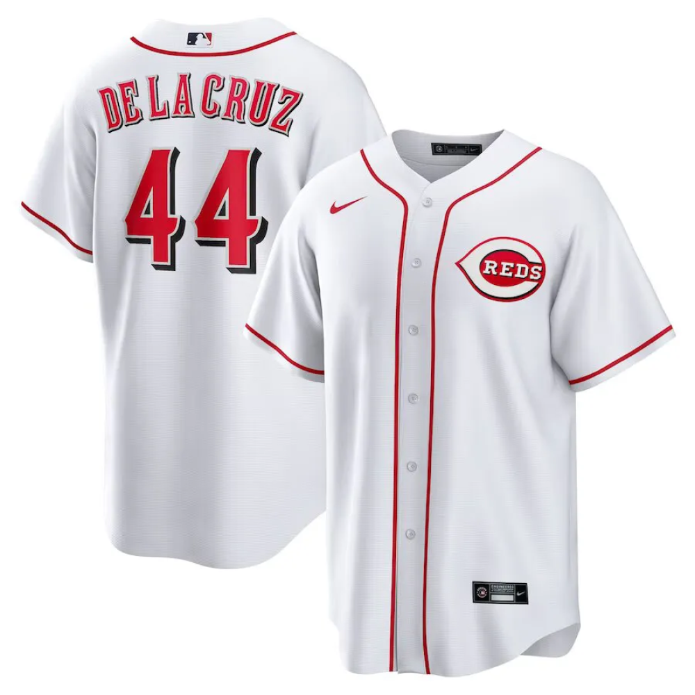 Camisa MLB Torcedor Cincinnati Reds Branca - De La Cruz #44