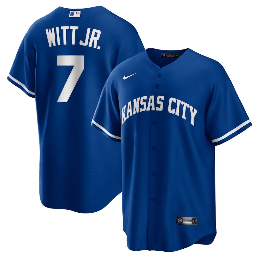 Camisa MLB Torcedor Kansas City Royals Azul - Witt Jr #7