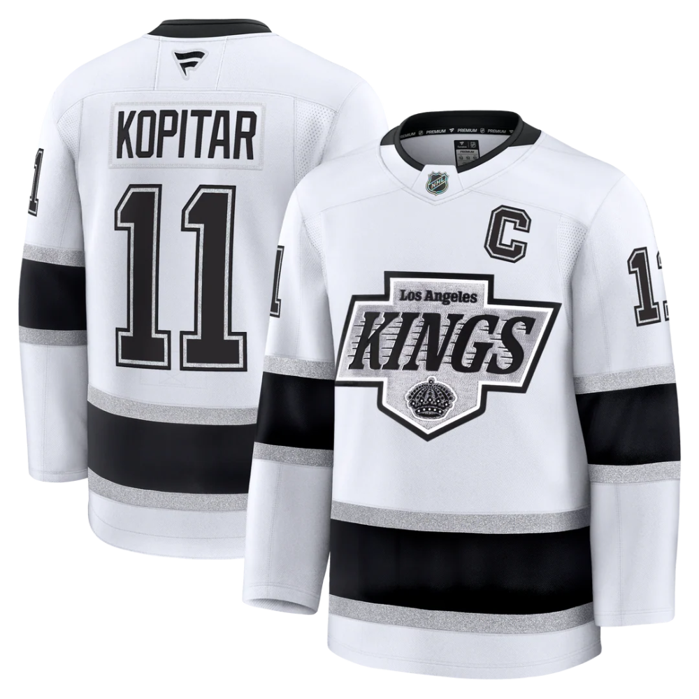 Camisa NHL Torcedor Los Angeles Kings Branca - Anze Kopitar #11