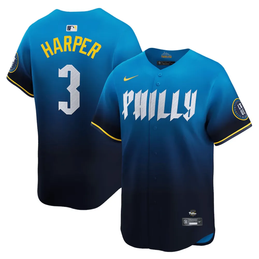 Camisa MLB Torcedor Philadelphia Phillies Azul - Bryce Harper #3