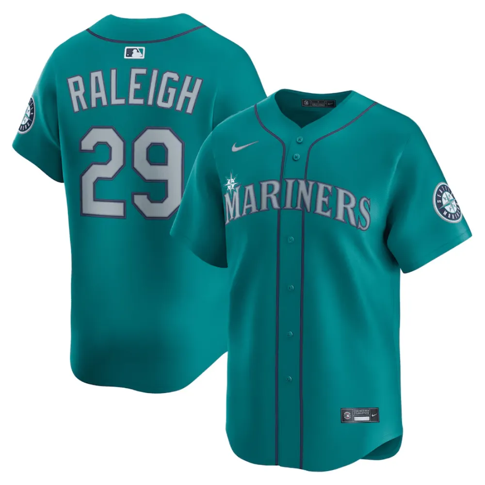Camisa MLB Torcedor Seattle Mariners Verde - Cal Raleigh #29