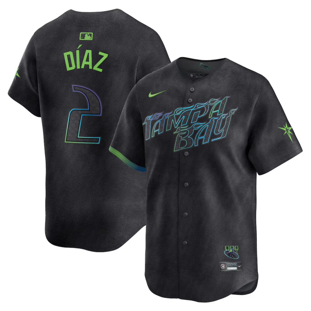 Camisa MLB Torcedor Tampa Bay Rays Preta - Yandy Díaz #2