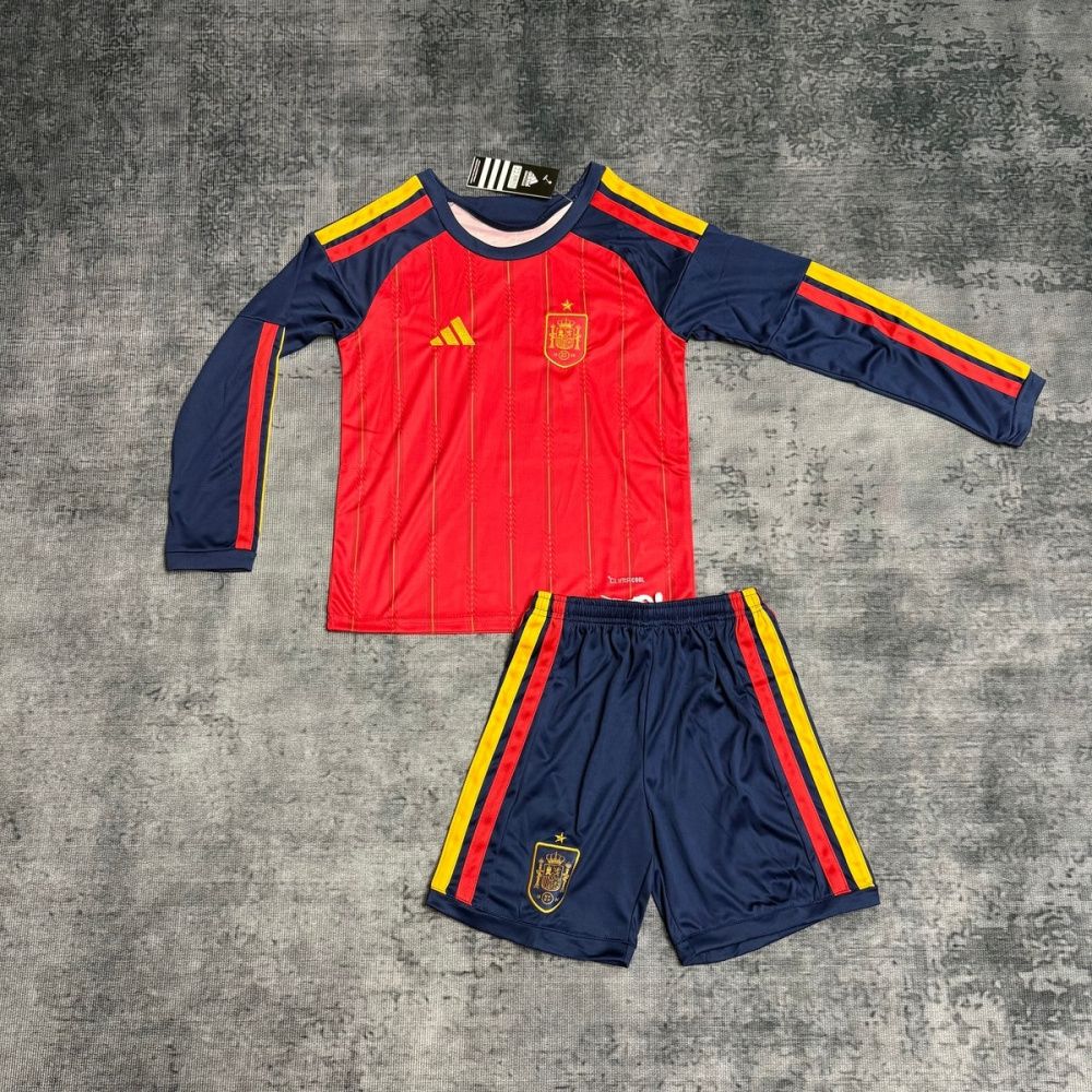 Kit Infantil Manga Longa Espanha I - Adidas 2026