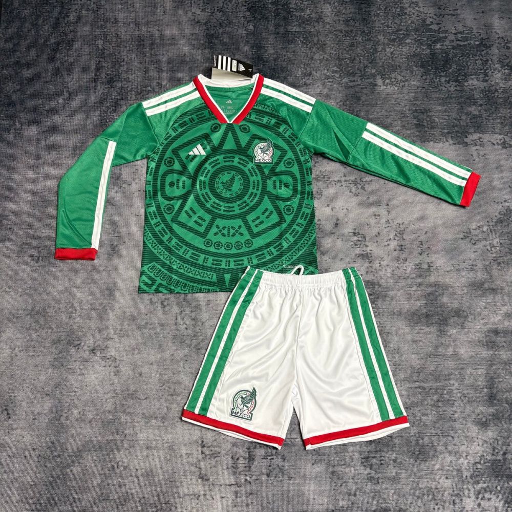 Kit Infantil Manga Longa México I - Adidas 2026