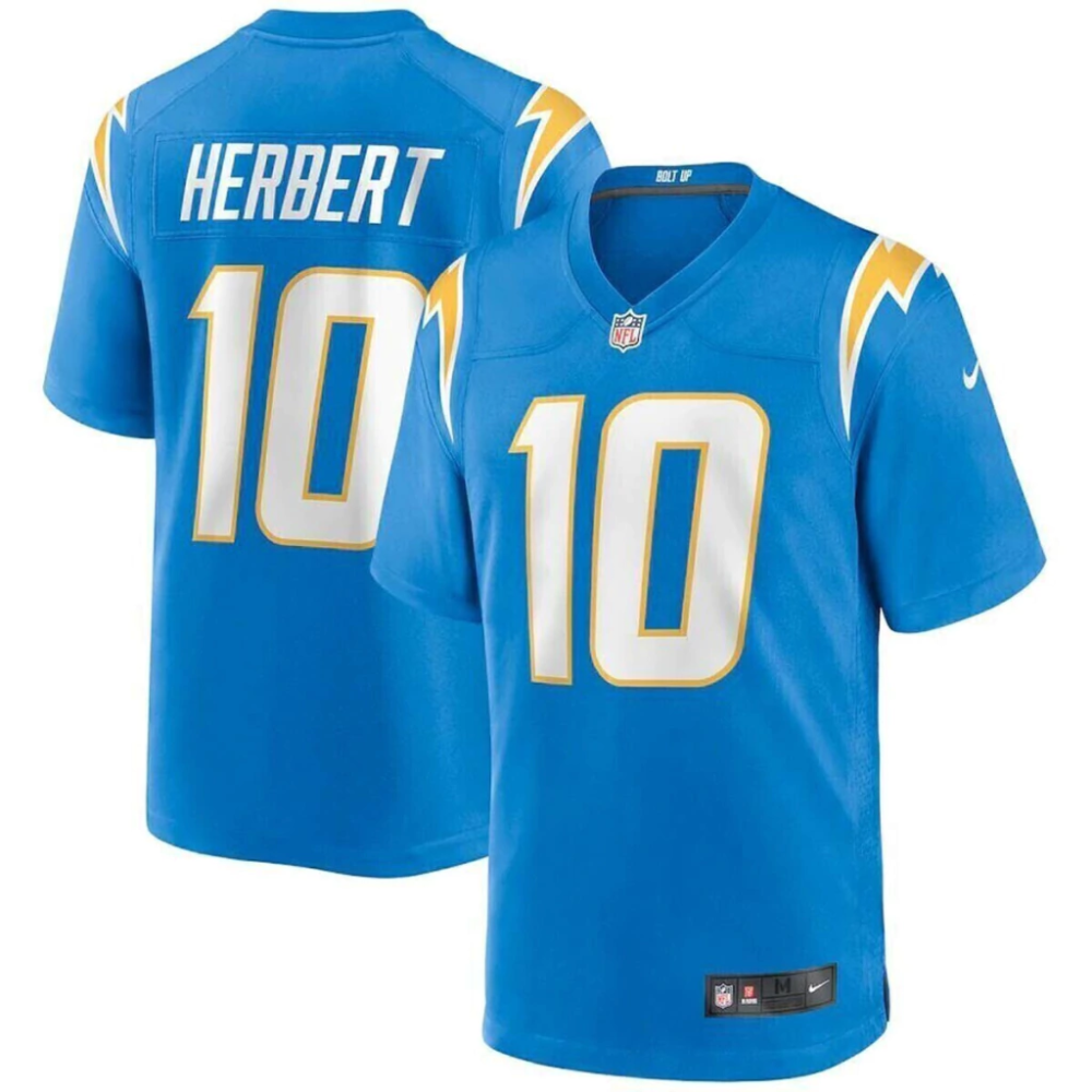 Camisa FUSE Limited Los Angeles Charges Azul Claro - Justin Herbert #10