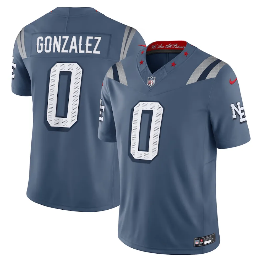 Camisa FUSE Limited New England Patriots Rivalries Azul Acinzentado - Christian Gonzalez #0