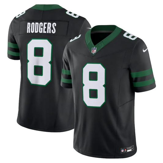 Camisa FUSE Limited New York Jets Preta - Aaron Rodgers #8