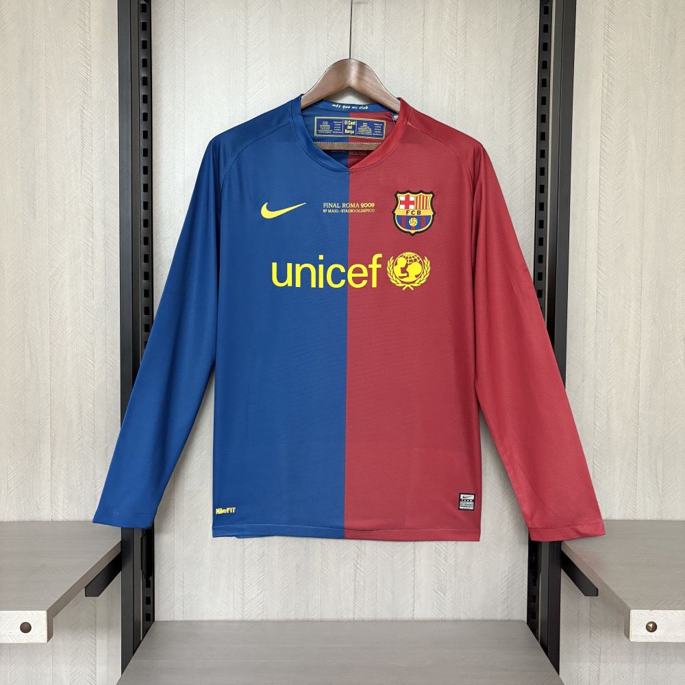 Camisa Retrô Manga Longa Barcelona I - Nike 08/09