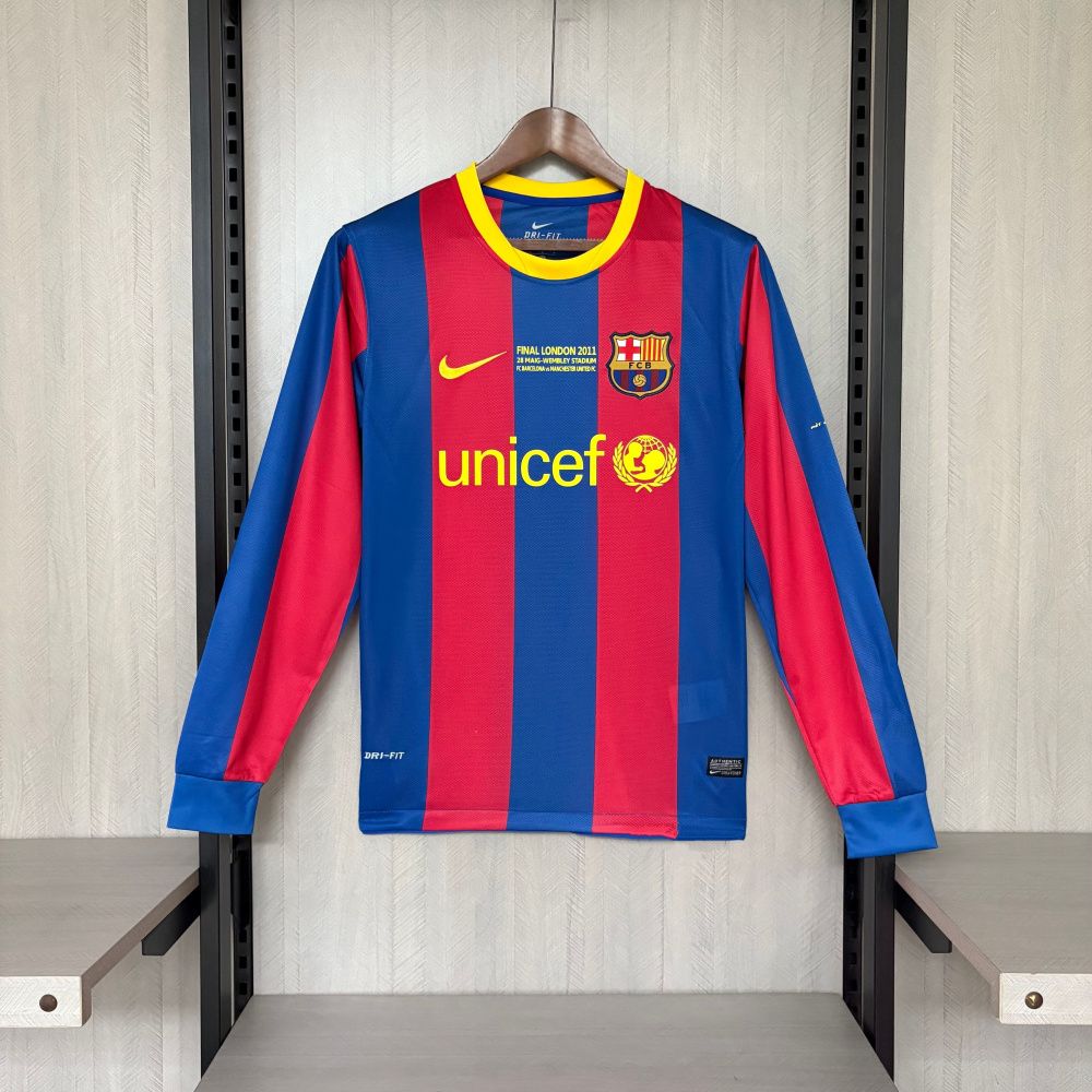 Camisa Retrô Manga Longa Barcelona I - Nike 10/11