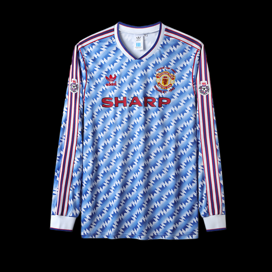 Camisa Retrô Manga Longa Manchester United II - Adidas 90/92