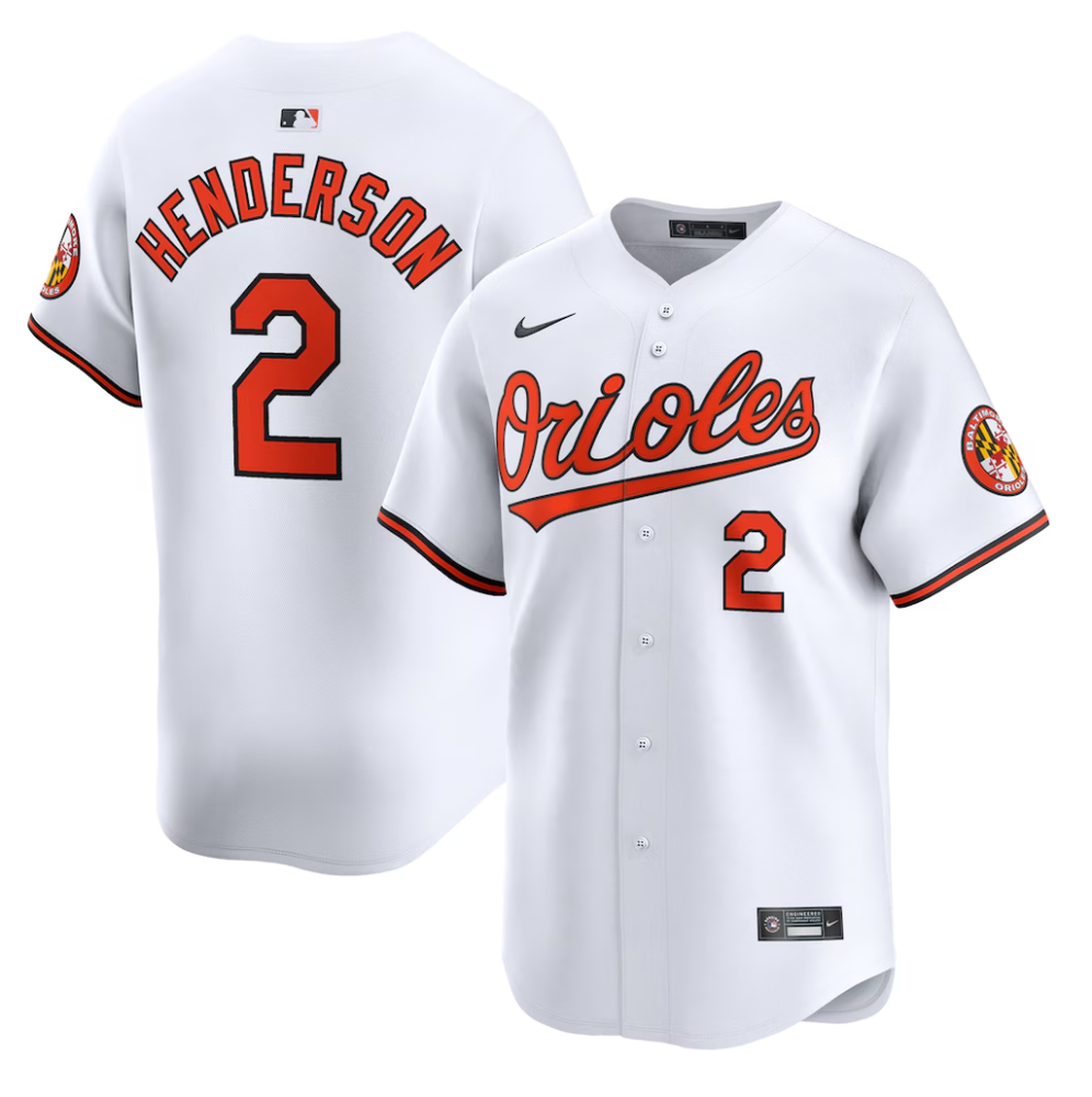Camisa MLB Torcedor Baltimore Orioles Branca - Gunnar Henderson #2