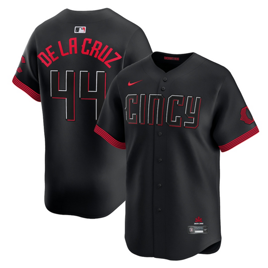 Camisa MLB Torcedor Cincinnati Reds Preta - De La Cruz #44