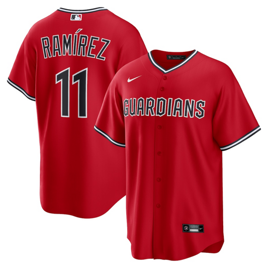Camisa MLB Torcedor Cleveland Guardians Vermelha - Jose Ramirez #11