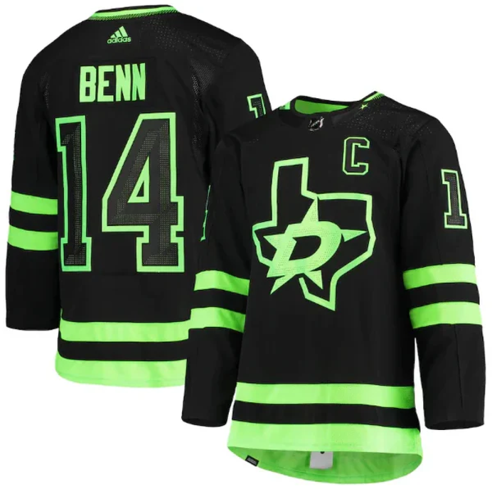 Camisa NHL Torcedor Dallas Stars Preta - Jamie Benn #14