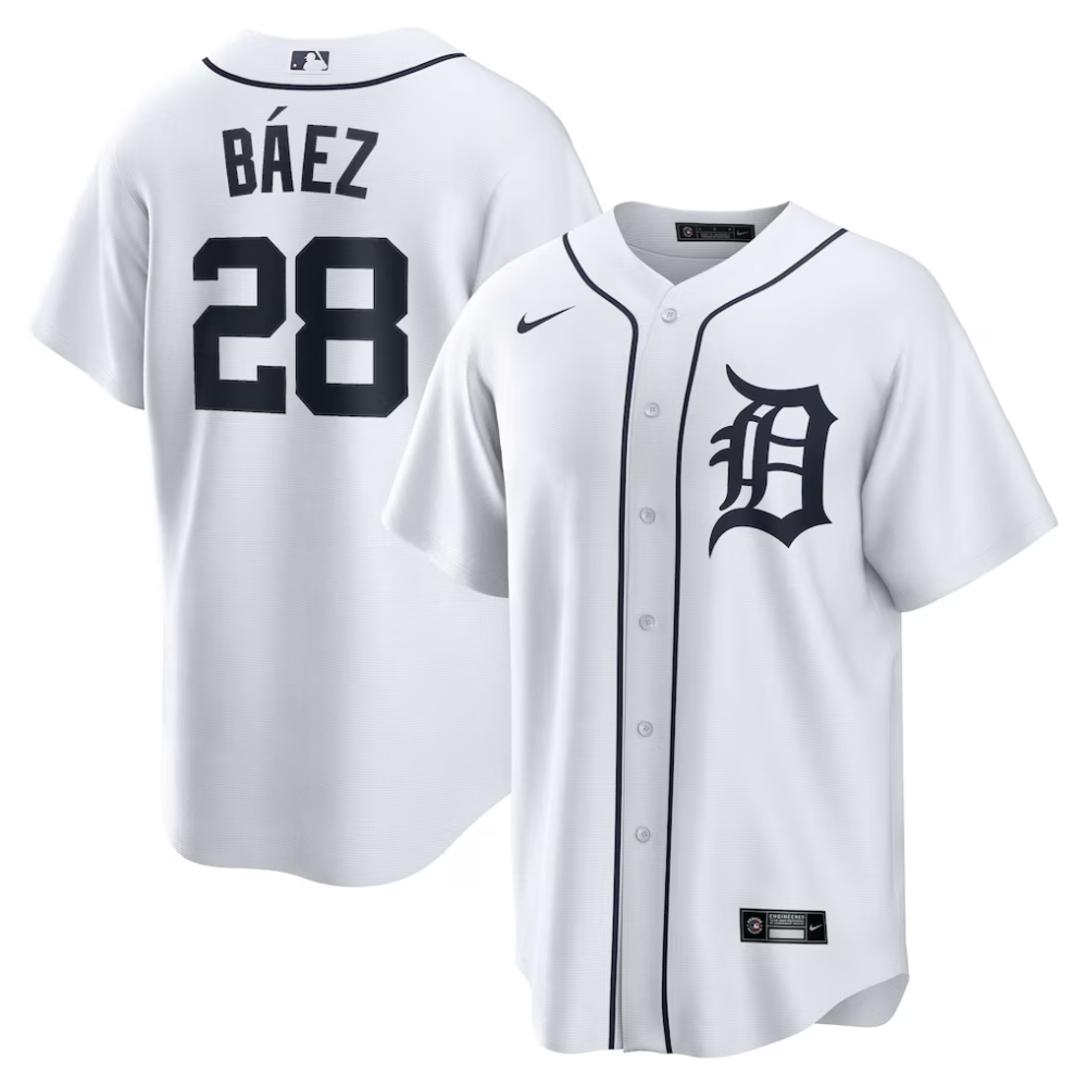 Camisa MLB  Torcedor Detroit Tigers Branca - Javier Baez #28