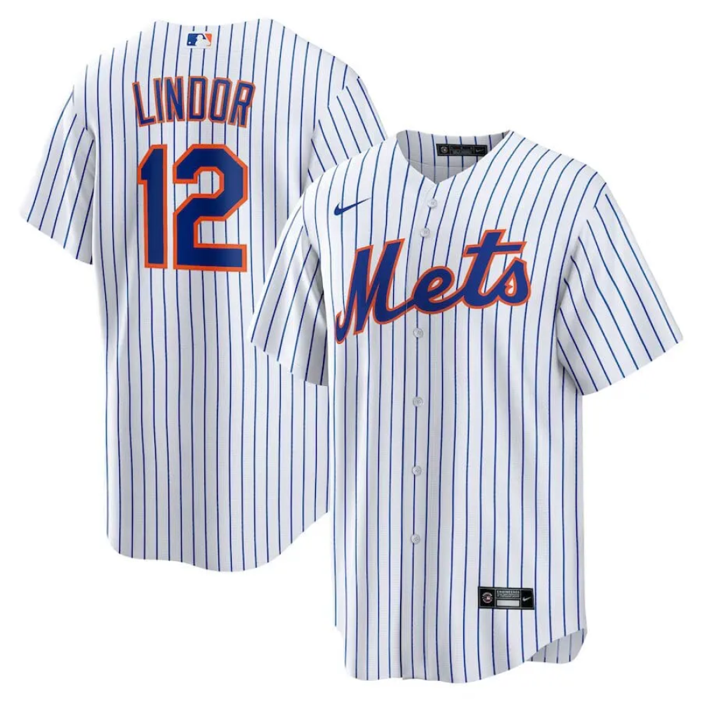 Camisa MLB Torcedor New York Mets Branca - Francisco Lindor #12