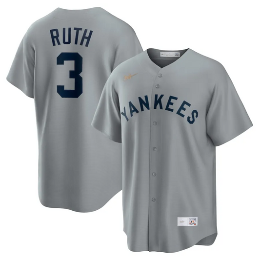 Camisa MLB Torcedor New York Yankees Cinza - Babe Ruth #3