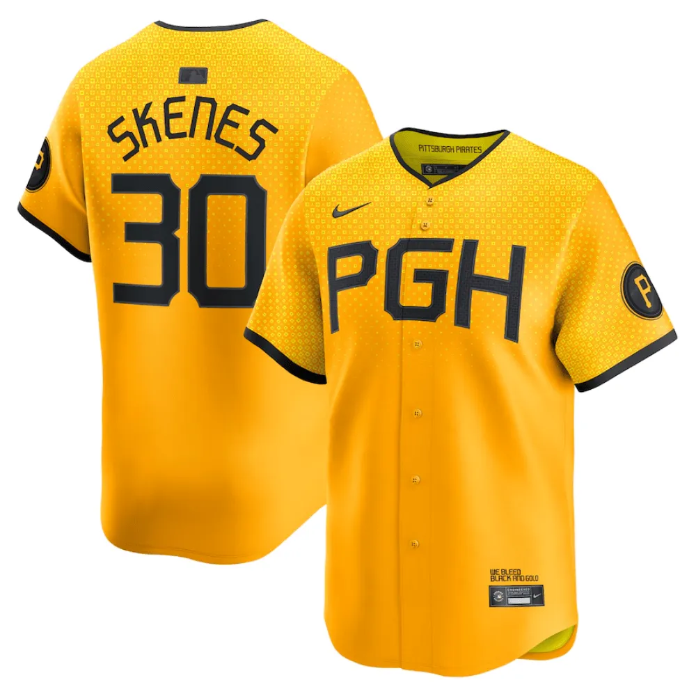 Camisa MLB Torcedor Pittsburgh Pirates Amarela - Paul Skenes #30
