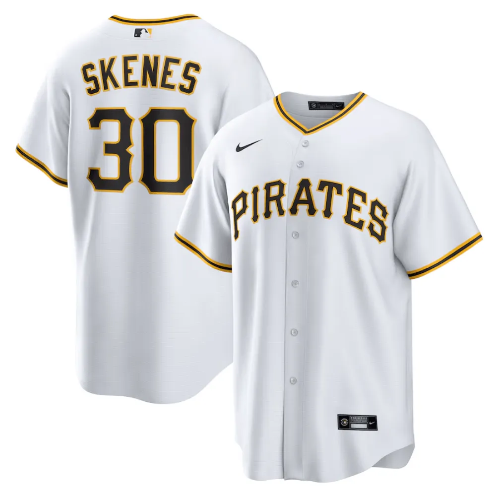 Camisa MLB Torcedor Pittsburgh Pirates Branca - Paul Skenes #30