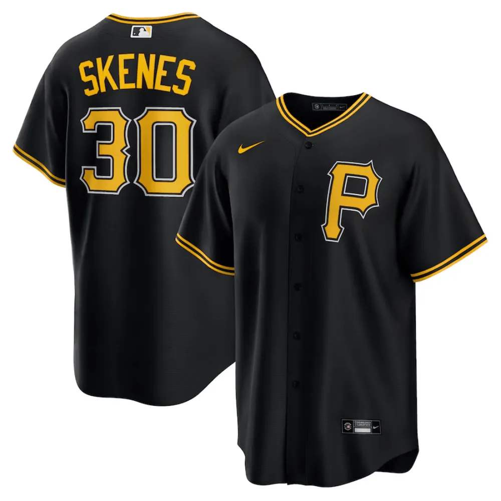 Camisa MLB Torcedor Pittsburgh Pirates Preta - Paul Skenes #30