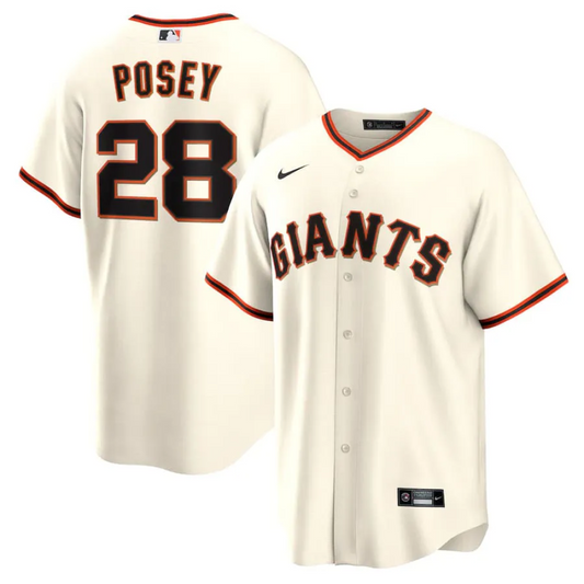 Camisa MLB Torcedor San Francisco Giants Bege - Buster Posey #28