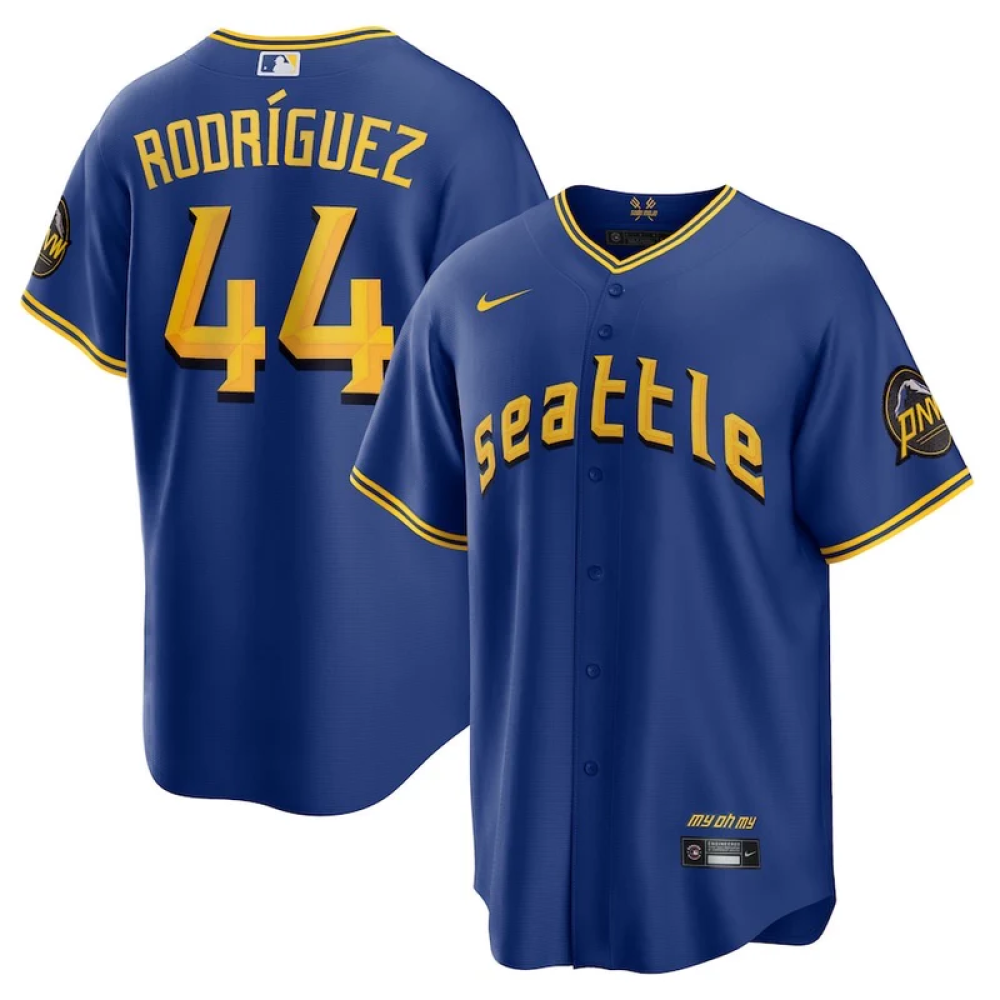 Camisa MLB Torcedor Seattle Mariners Azul - Julio Rodriguez #44
