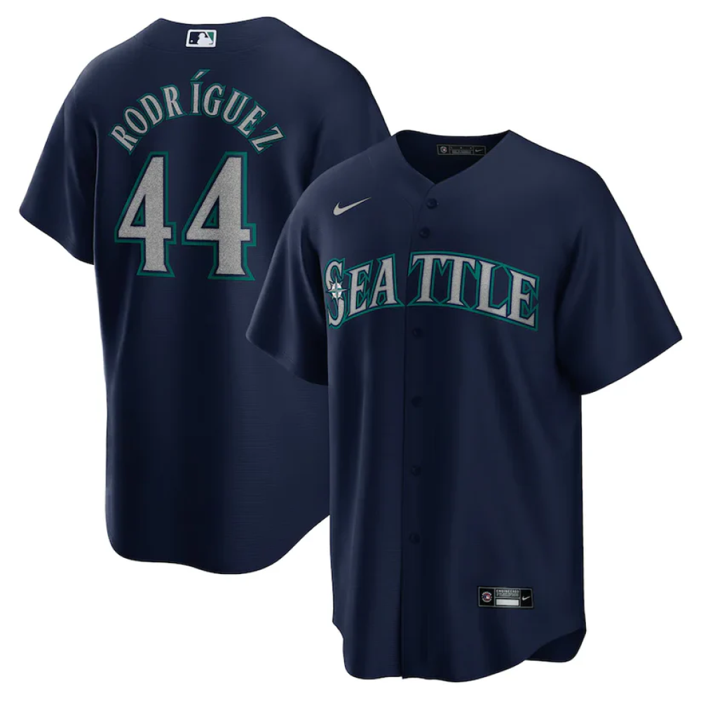Camisa MLB Torcedor Seattle Mariners Azul Marinho - Julio Rodriguez #44