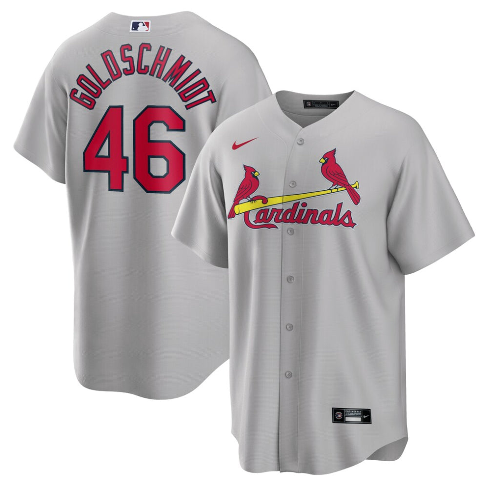 Camisa MLB Torcedor St. Louis Cardinals Cinza - Paul Goldschmidt #46