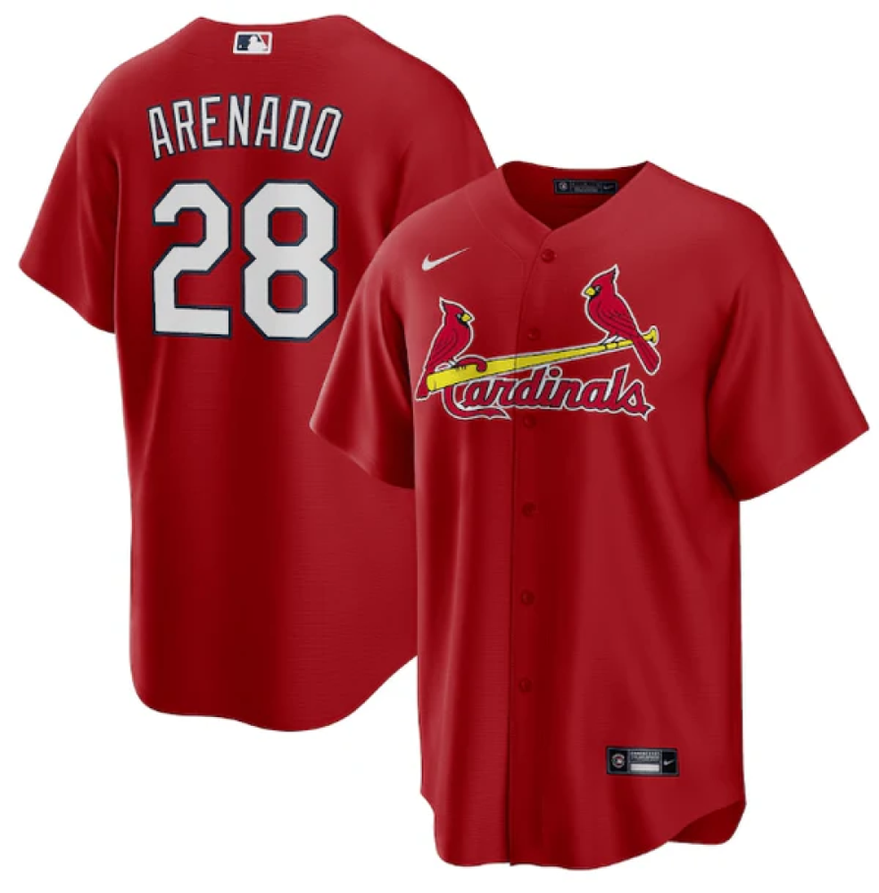 Camisa MLB Torcedor St. Louis Cardinals Vermelha - Nolan Arenado #28
