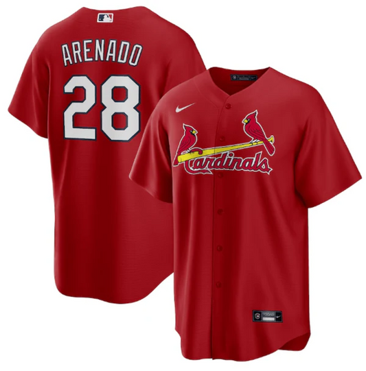 Camisa MLB Torcedor St. Louis Cardinals Vermelha - Nolan Arenado #28