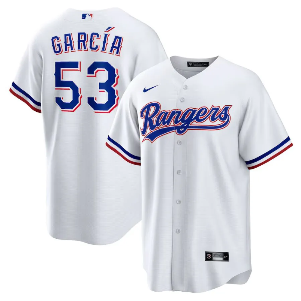 Camisa MLB Torcedor Texas Rangers Branca - Adolis Garcia #53