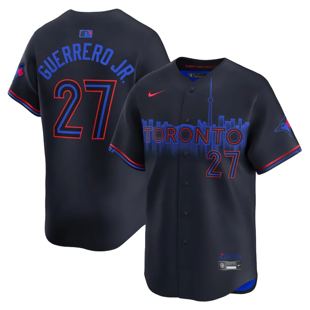 Camisa MLB Torcedor Toronto Blue Jays Preta - Guerrero Jr #27