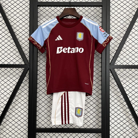 Kit Infantil Aston Villa I - Adidas 25/26