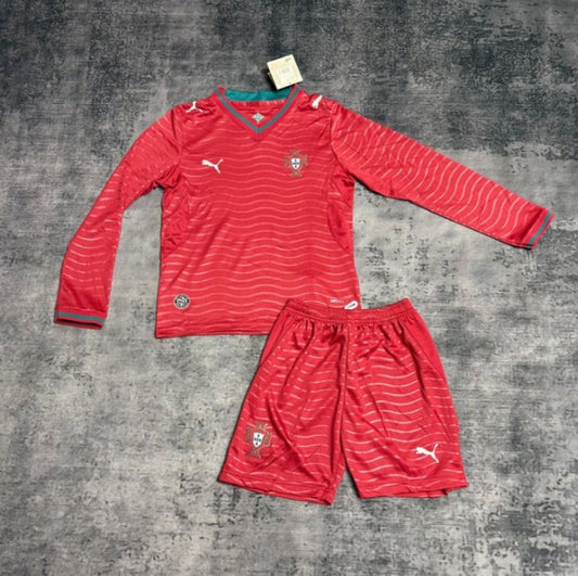 Kit Infantil Manga Longa Portugal I - Adidas 2026