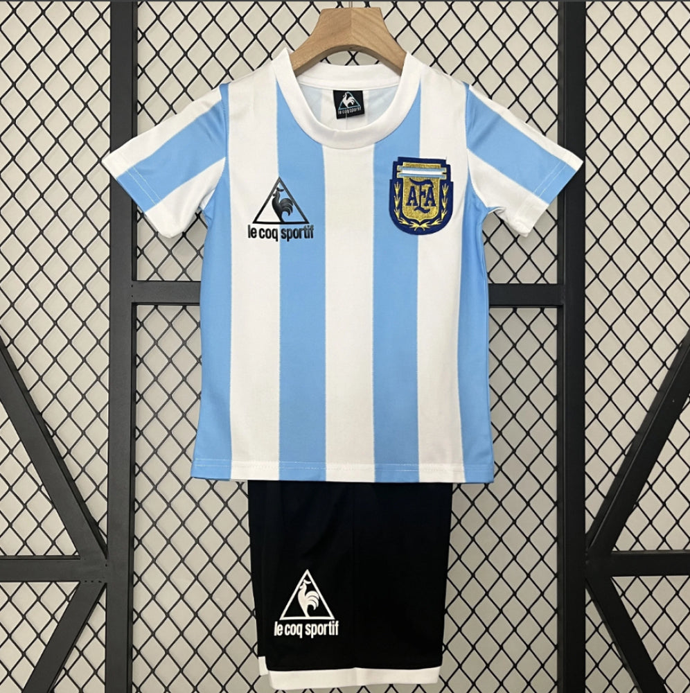 Kit Infantil Retrô Argentina I - Le Coq Sportif 1986