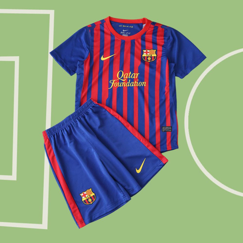 Kit Infantil Retrô Barcelona I - Nike 11/12